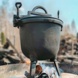 Superinis katilas, ketaus medžioklės puodas, 8 litrai, laužui + nemokamai