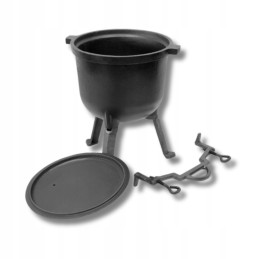 Superinis katilas, ketaus medžioklės puodas, 8 litrai, laužui + nemokamai