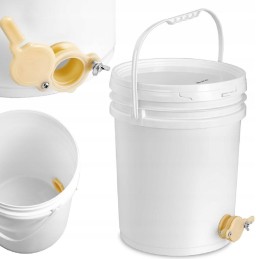 Plastikinis medaus skaidrintuvas su vožtuvu, 20 l