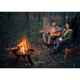 Plieninė ugniadėžė 60,5 cm juodos plieninės katilinės grilio ugniai