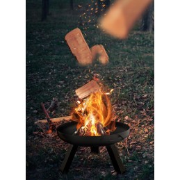 Plieninė ugniadėžė 60,5 cm juodos plieninės katilinės grilio ugniai