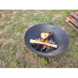 Didelis ketaus sodo židinys, 80 cm, su grilio kojelėmis