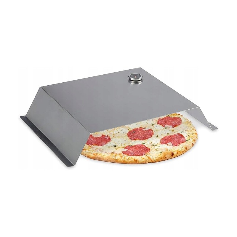 Grilio priedas picai kepti su termometru