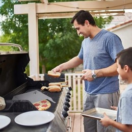 Grilio priedas picai kepti su termometru