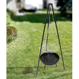 Grilis kabantis ant trikojo, židinys, laužas