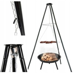 Grilis kabantis ant trikojo, židinys, laužas