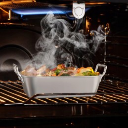 Roasting pans for gas grill high quality stainless steel 3 pcs