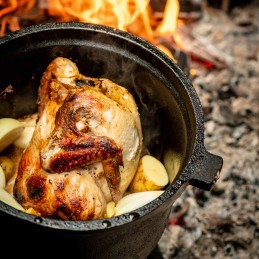 Ketaus katilas Kawamet 8 l virš ugnies