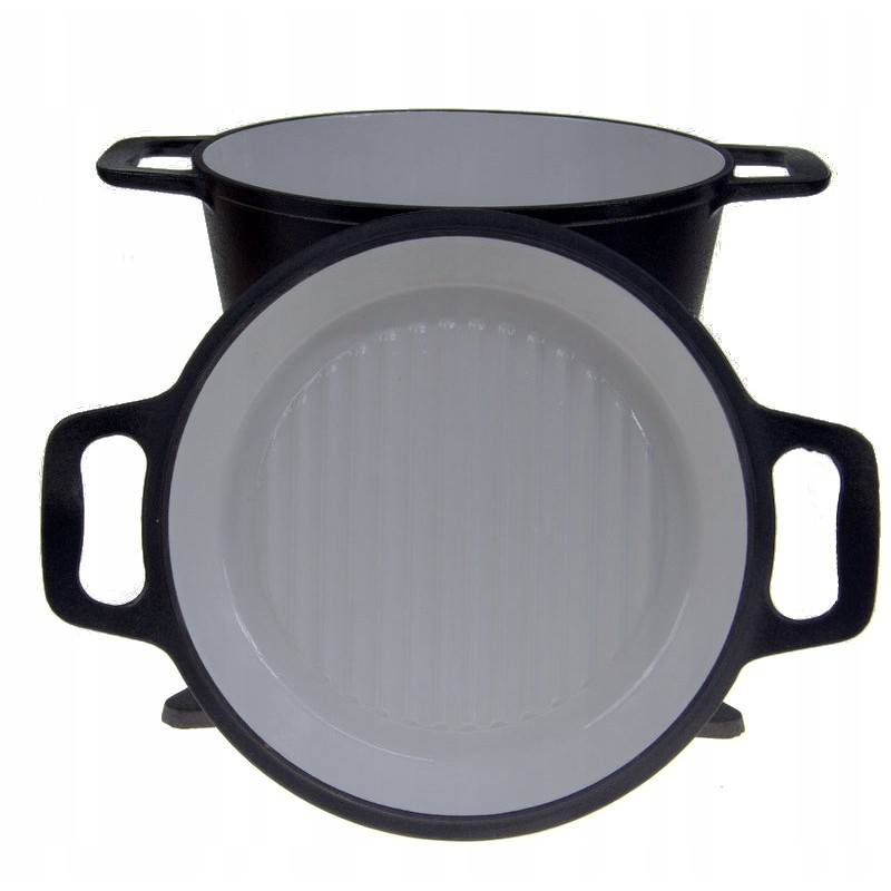 Emaliuotas ketaus katilas, 5l, 3in1 medžioklės puodas