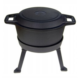 Emaliuotas ketaus katilas, 5l, 3in1 medžioklės puodas