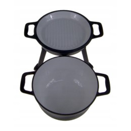 Emaliuotas ketaus katilas, 5l, 3in1 medžioklės puodas