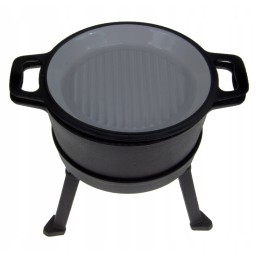 Emaliuotas ketaus katilas, 5l, 3in1 medžioklės puodas