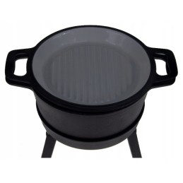 Emaliuotas ketaus katilas, 5l, 3in1 medžioklės puodas