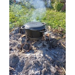 Emaliuotas ketaus katilas, 5l, 3in1 medžioklės puodas