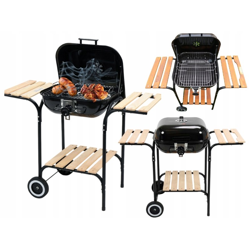 ⭐Didelė anglinė kepsninė su dangteliu 40x45cm⭐