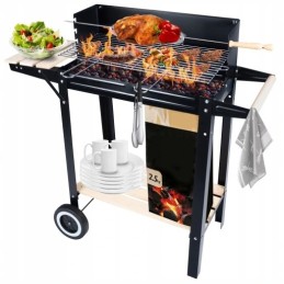 ⭐⭐Didelė anglies kepsninė ant ratų, iešmai, lentynos, grilis + nemokamas šepetys⭐⭐