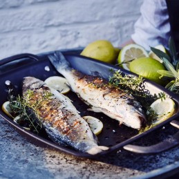Grillkorv, pann, süsinikteras, bk
