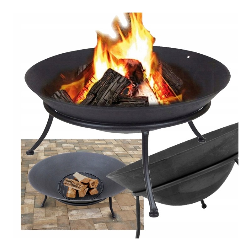 Juodo ketaus židinys kepsninei, 60 cm, sodo kepsninei