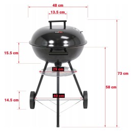 Apvalios sodo anglies kepsninės su pelenų keptuvės dangčiu