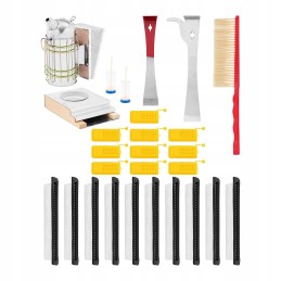 Beekeeping tool set: smoker, chisel, broom, feeder 26