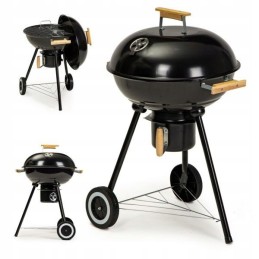 Tvirtas sodo anglies grilis ant ratų, lentynos, didelės grotelės, židinys ir židinys