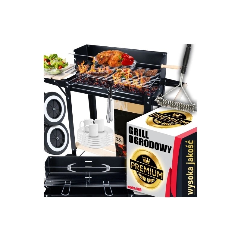 ⭐⭐Sodo kepsninė su anglimis ant ratų, didelis iešmas, lentynos, grilis + nemokamas šepetys⭐⭐