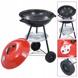 Vidaxl nešiojamas anglies grilis xxl, su ratukais, 44 cm