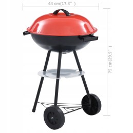Vidaxl nešiojamas anglies grilis xxl, su ratukais, 44 cm