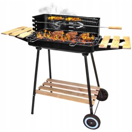 Sodo kepsninė su anglimis ant ratų, 3 lentynos + iešmas