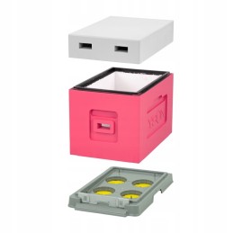 6 rėmų avilys su rėmeliais, Didžioji Lenkija rožinė (stogas, kėbulas, dugnas plastikinis be kištukų) - naujas