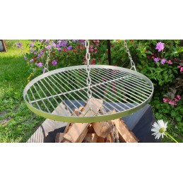 Nerūdijančio plieno grotelės, apvalios, 70 cm, nerūdijanti grandinėlė, komplektas liukso trikojiui