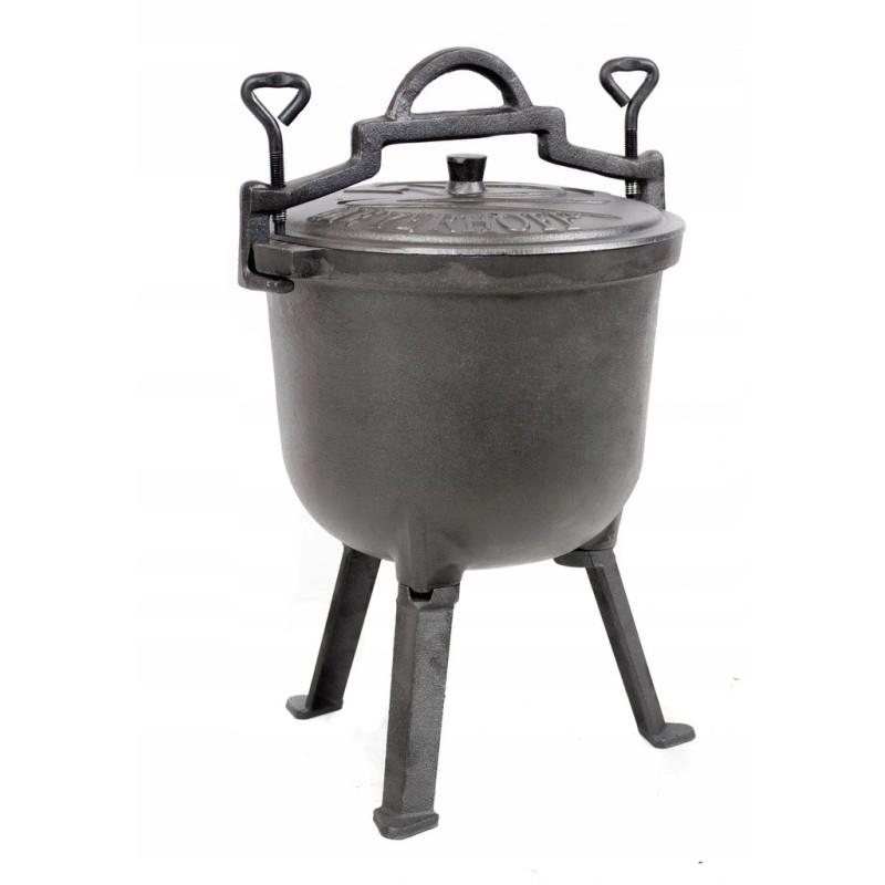 ❎laisvai stovintis ketaus katilas, 8l talpos medžioklės puodas, emaliuotas❎