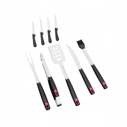 Nerūdijančio plieno bbq grilio priedų rinkinys 9in1 + lagaminas