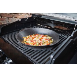 Ketaus wok su jungiklių grotelių galais