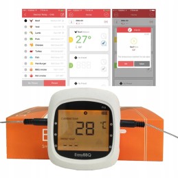 Easybbq nuotolinio grilio bluetooth termometras 2 pro3 grilio zondai