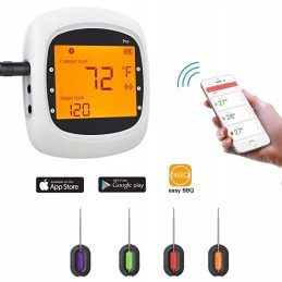 Easybbq nuotolinio grilio bluetooth termometras 2 pro3 grilio zondai