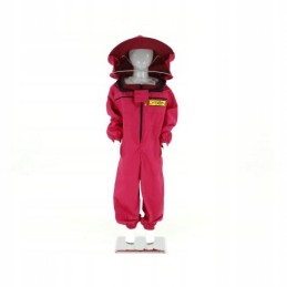 Children's jumpsuit with hat 128 cm pink