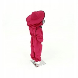 Children's jumpsuit with hat 128 cm pink