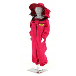 Children's jumpsuit with hat 128 cm pink