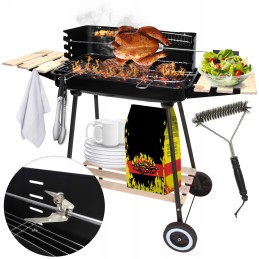 Anglies kepsninė ant ratų, didelis iešmas, 3x grilio lentynos + nemokamas šepetys ⭐⭐⭐⭐⭐