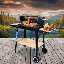 Anglies kepsninė ant ratų, didelis iešmas, 3x grilio lentynos + nemokamas šepetys ⭐⭐⭐⭐⭐