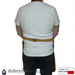 Rankų darbo odinė virtuvės grilio prijuostė židiniui padavėjui