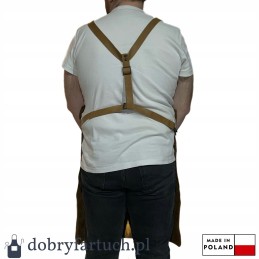 Rankų darbo odinė virtuvės grilio prijuostė židiniui padavėjui