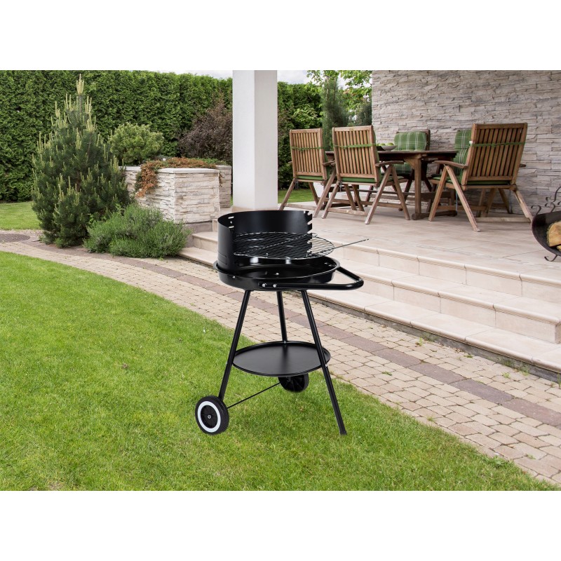 Round charcoal grill garden grill with adjustable grate height
