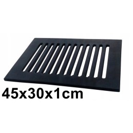 Plazminiu būdu pjautos karščiui atsparaus plieno grotelės, matmenys 45x30 cm, storis 10 mm.