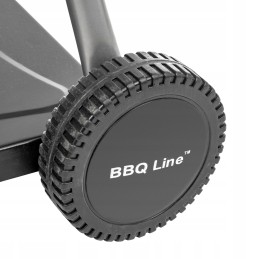 Stačiakampės anglies kepsninės su praktišku dangteliu ir transportavimo ratukais