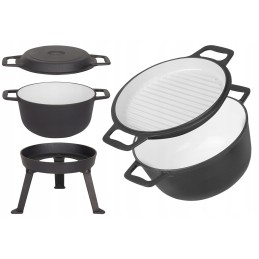 Medžioklinis katilas kepsniams 10l ketaus mk602 emaliuotas Rossner grilis