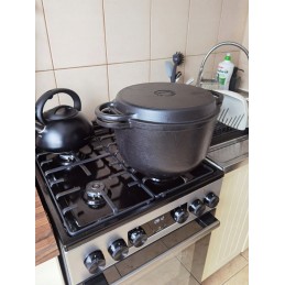 Medžioklinis katilas kepsniams 10l ketaus mk602 emaliuotas Rossner grilis