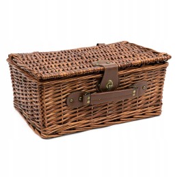 Rudos spalvos pintas pikniko krepšelis 4 asmenims