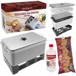 Balkoninė rūkykla su didele šeimynine kepsnine + alksnio/buko skiedros 450g + kuras 1l biowin 330006